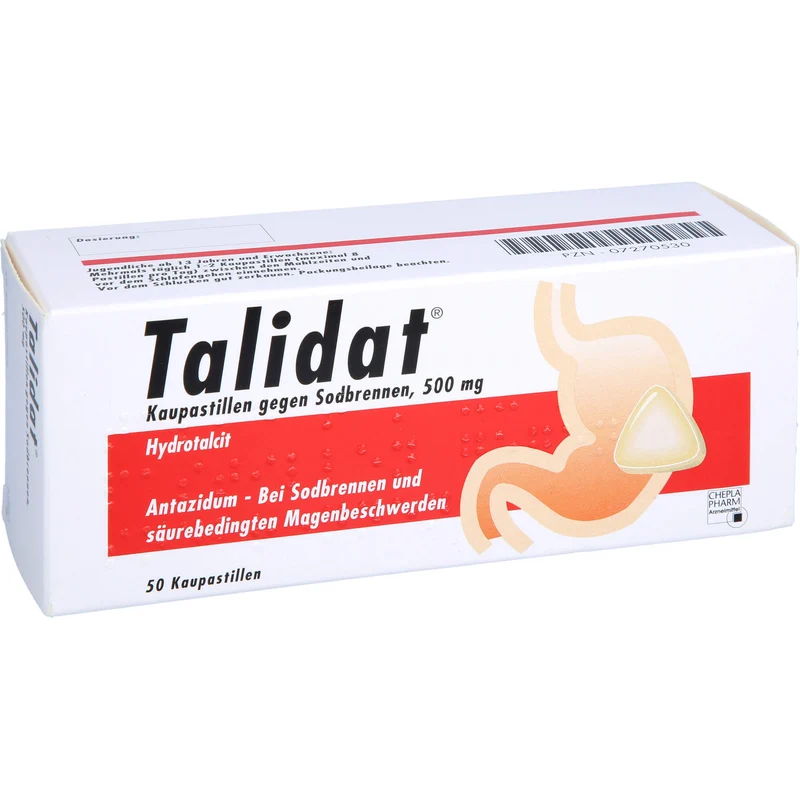 Talidat Kaupastillen gegen Sodbrennen, 50 St. Pastillen