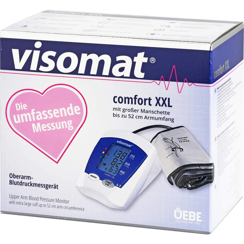 Visomat Comfort Blutdruckmessgerät XXL mit großer Manschette bis zu 52 cm Armumfang, 1 St. Blutdruckmessgerät