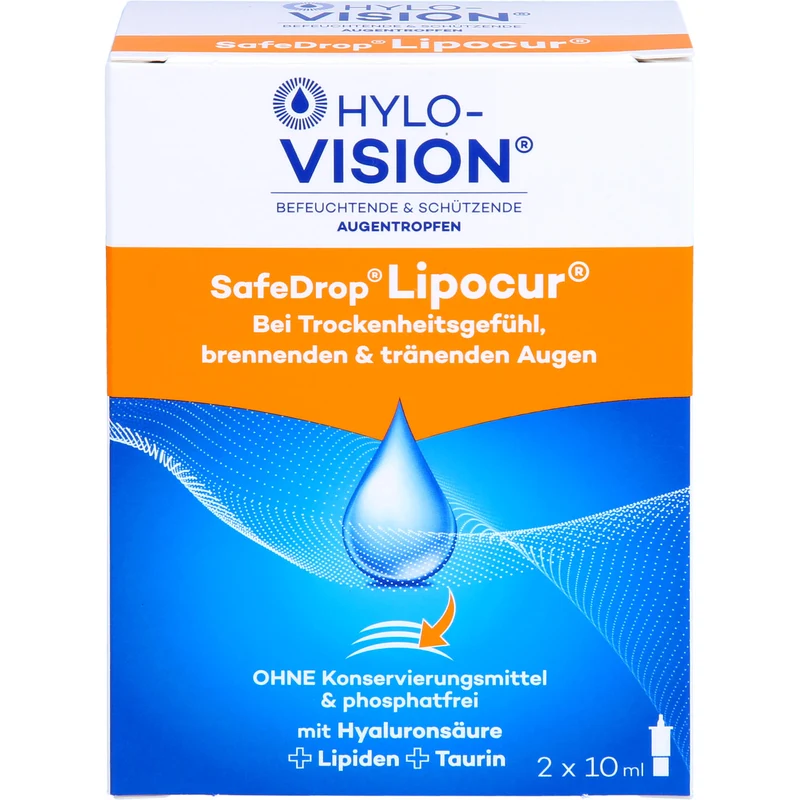 Hylo-Vision SafeDrop Lipocur Augentropfen bei Trockenheitsgefühl, brennenden und tränenden Augen, 20 ml Lösung