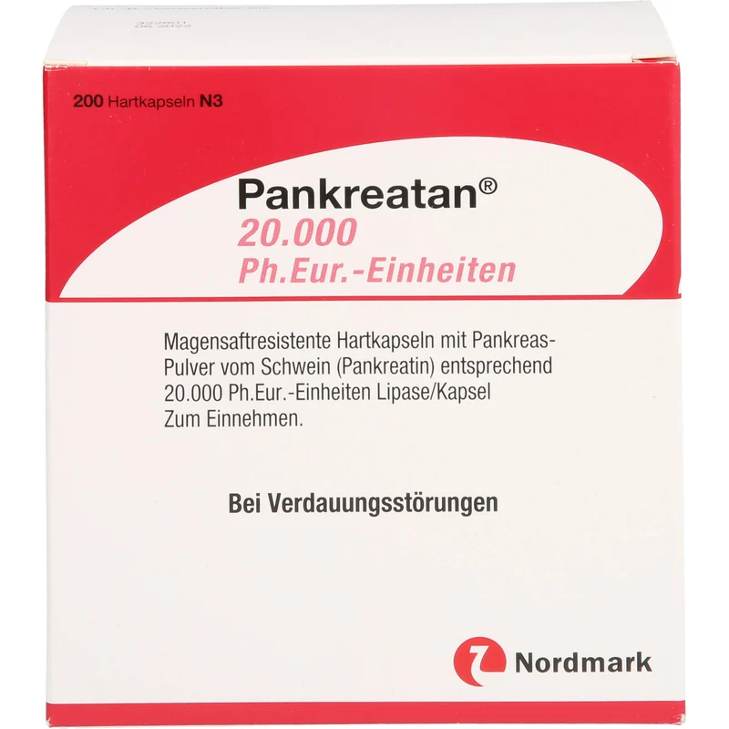 Pankreatan 20.000 Ph.Eur.-Einheiten Hartkapseln bei Verdauungsstörungen, 200 St. Kapseln