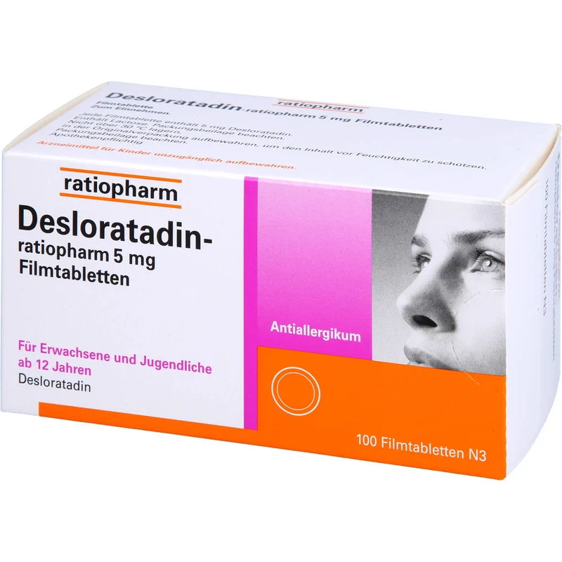 Desloratadin-ratiopharm 5 mg Filmtabletten bei allergischer Rhinitis, 100 St. Tabletten