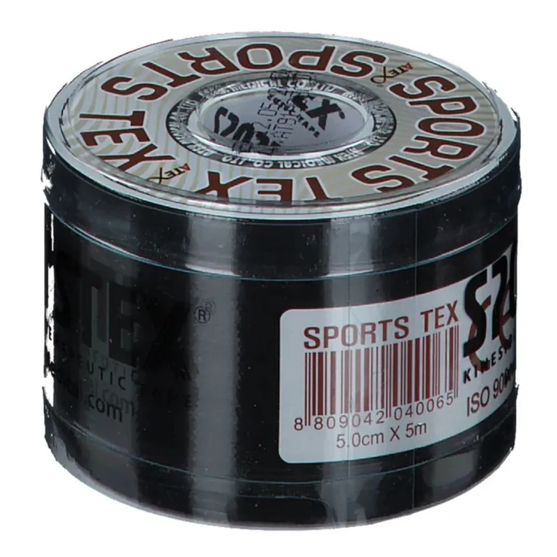 SPORTS-TEX Kinesiologie TAPE 5cmx5m Schwarz, 1 St. Pflaster