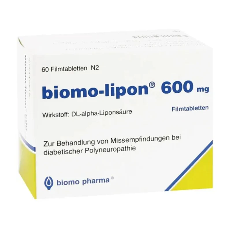 Biomo-lipon 600 mg Filmtabletten bei Missempfindungen bei diabetischer Polyneuropathie, 60 St. Tabletten