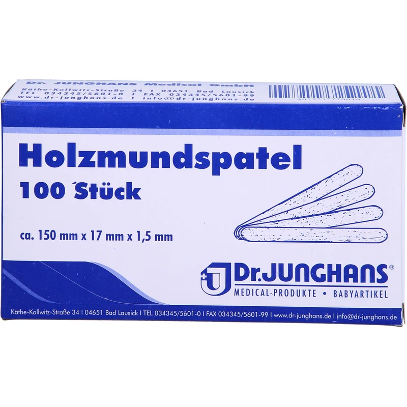 DR. JUNGHANS Holzmundspatel 15 cm, 100 St. Holzspatel