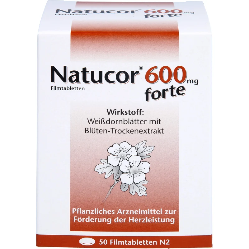 Natucor 600 mg forte Filmtabletten zur Förderung der Herzleistung, 50 St. Tabletten