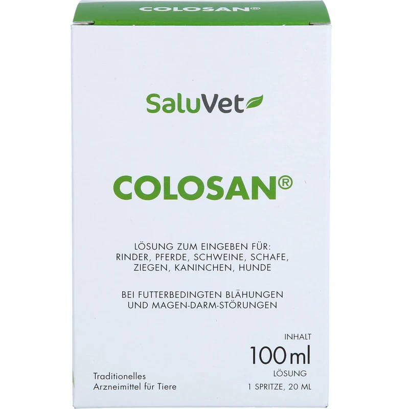 Dr. Schaette Colosan Lösung bei futterbedingten Blähungen und Magen-Darm-Störungen für Rinder, Pferde, Schwein, Schafe, Ziegen, Kaninchen und Hunde, 100 ml Lösung