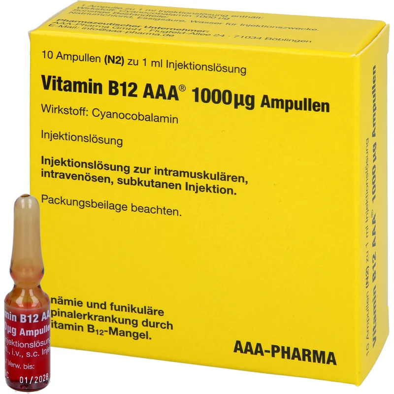 Vitamin B12 AAA 1000 µg Ampullen, 10 St. Ampullen