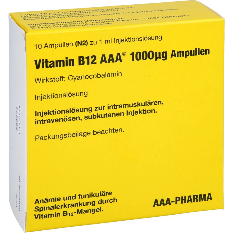 Vitamin B12 AAA 1000 µg Ampullen, 10 St. Ampullen