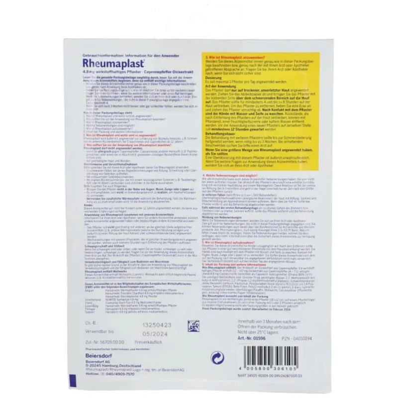 Rheumaplast 4,8mg Wirkstoffhaltiges Pflaster, 2 St. Pflaster