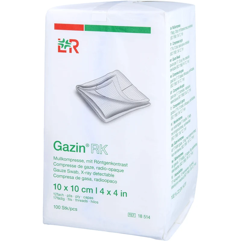 Gazin Kompressen unsteril mit RK 10x10cm, 100 St. Kompressen