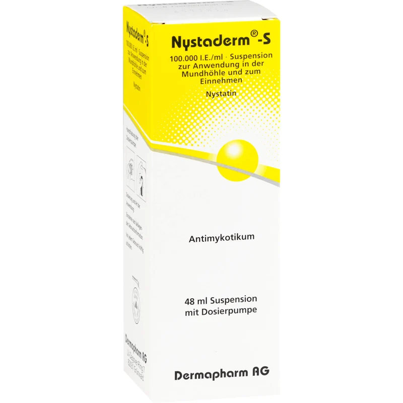 Nystaderm -S 100.000 I.E./ml Suspension zur Anwendung in der Mundhöhle und zum Einnehmen, 48 ml Lösung