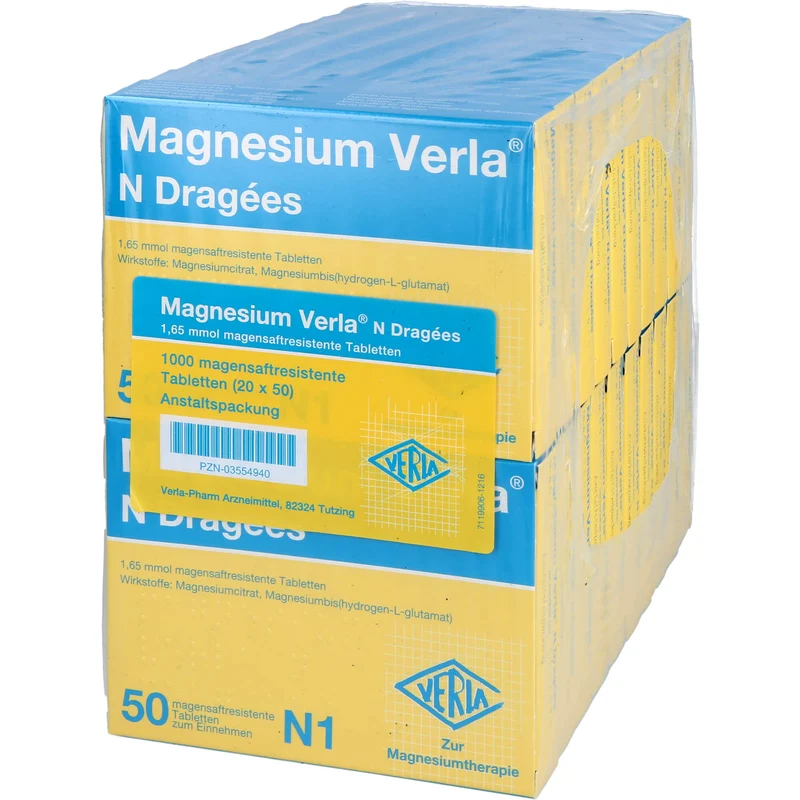 Magnesium Verla® N Dragées, magensaftresistente Tabletten, 20X50 St TMR