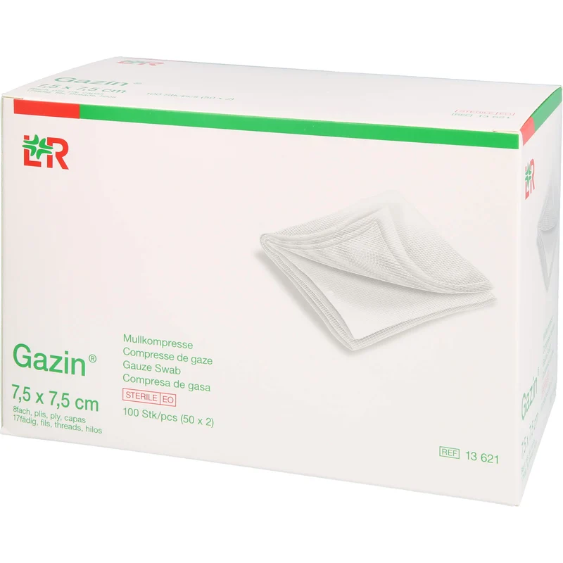 Gazin Kompressen steril 7,5x7,5cm, 100 St. Kompressen