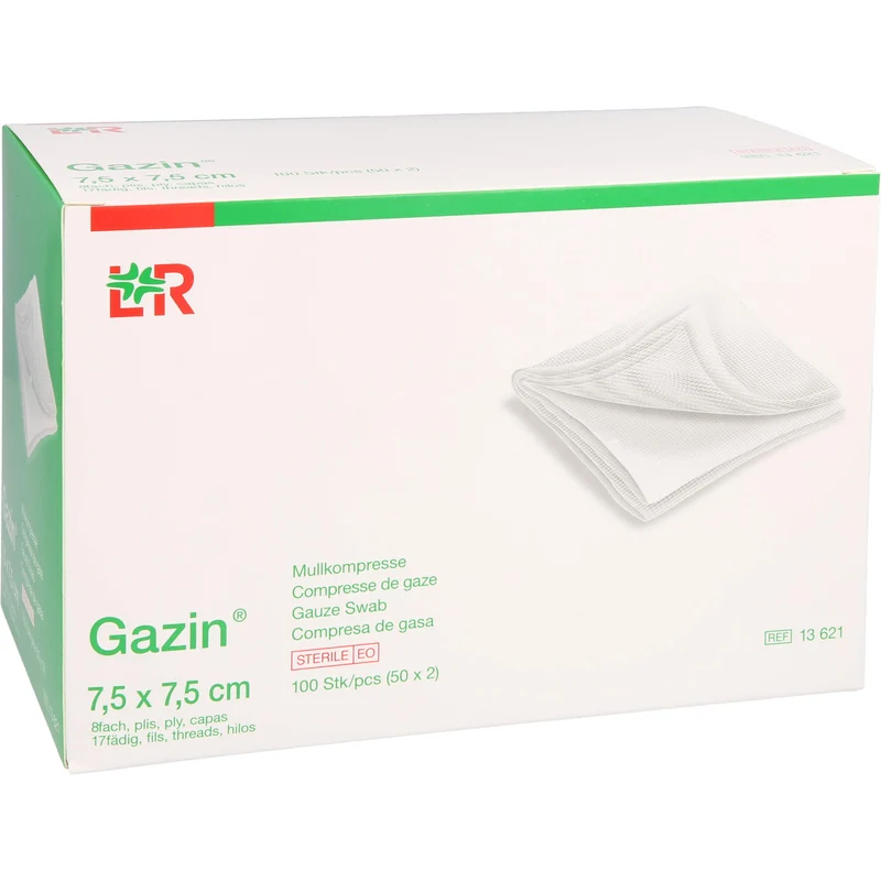 Gazin Kompressen steril 7,5x7,5cm, 100 St. Kompressen