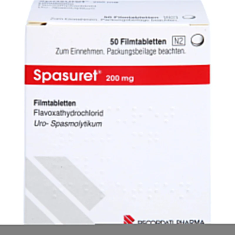 Spasuret 200 mg Filmtabletten zur symptomatischen Behandlung von häufigem Wasserlassen, 50 St. Tabletten