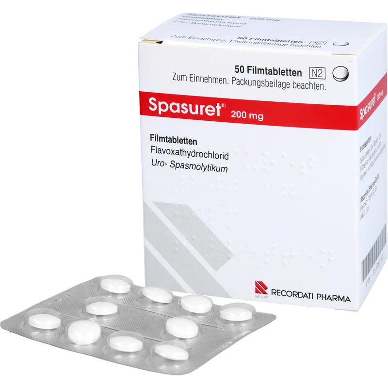 Spasuret 200 mg Filmtabletten zur symptomatischen Behandlung von häufigem Wasserlassen, 50 St. Tabletten
