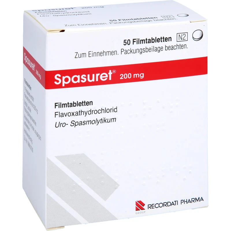 Spasuret 200 mg Filmtabletten zur symptomatischen Behandlung von häufigem Wasserlassen, 50 St. Tabletten