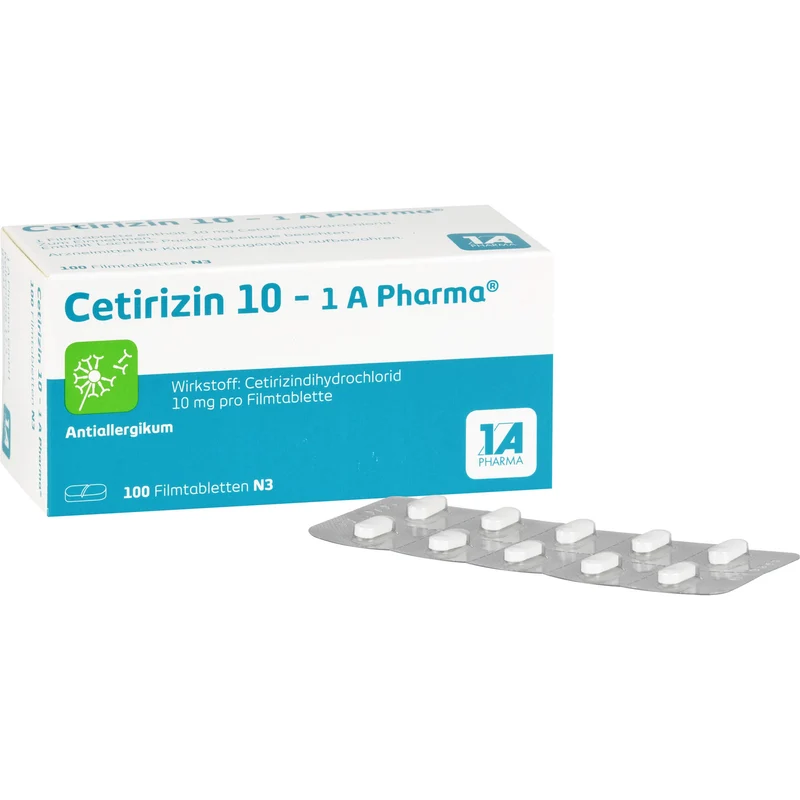 Cetirizin 10 - 1 A Pharma , 10 mg Filmtabletten, 100 St. Tabletten