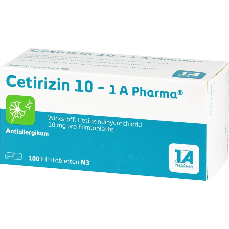 Cetirizin 10 - 1 A Pharma , 10 mg Filmtabletten, 100 St. Tabletten