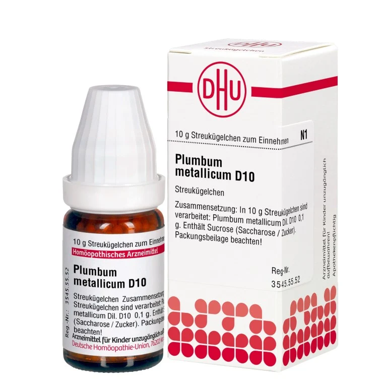 Plumbum metallicum D10 DHU Globuli, 10 g Globuli