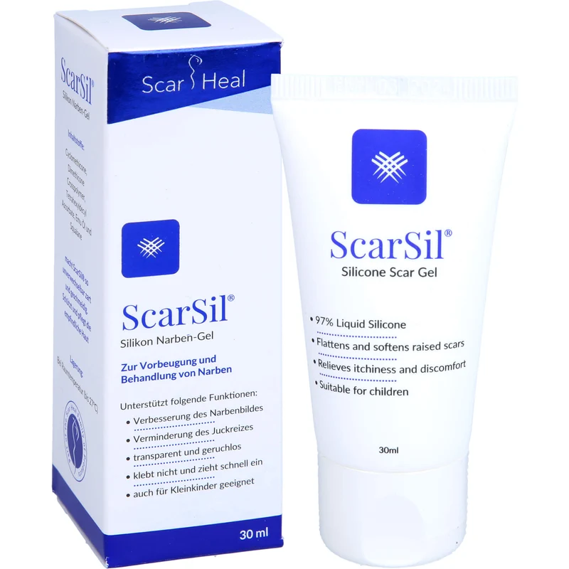 ScarSil Silikon Narben-Gel zur Vorbeugung und Behandlung von Narben, 30 ml Gel