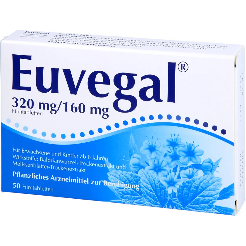 Euvegal 320 mg / 160 mg, Filmtabletten zur Beruhigung, 50 St. Tabletten