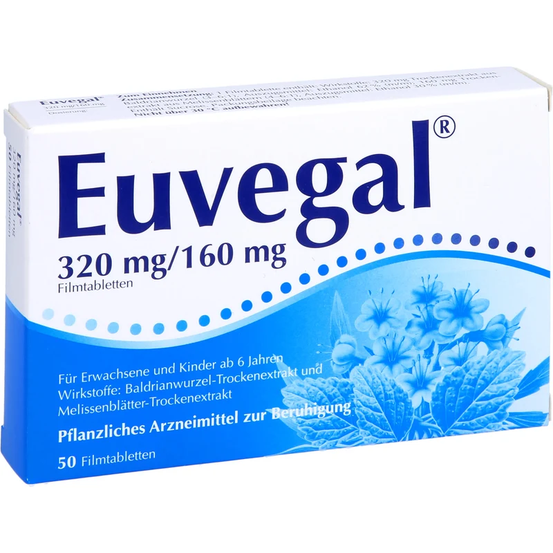 Euvegal 320 mg / 160 mg, Filmtabletten zur Beruhigung, 50 St. Tabletten