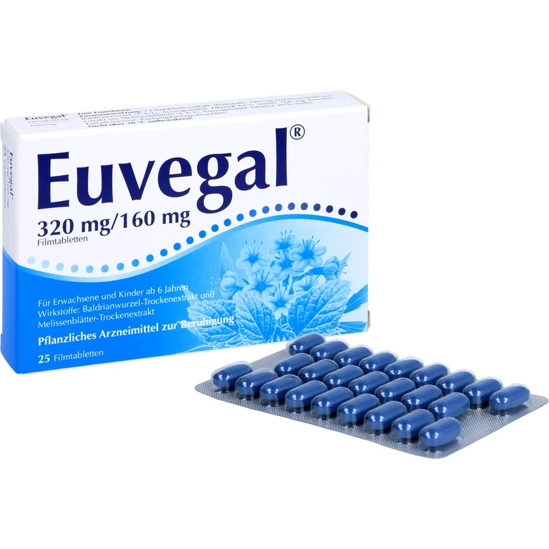 Euvegal 320 mg / 160 mg Filmtabletten zur Beruhigung, 25 St. Tabletten