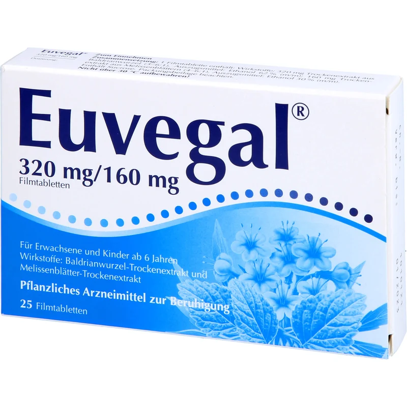 Euvegal 320 mg / 160 mg Filmtabletten zur Beruhigung, 25 St. Tabletten