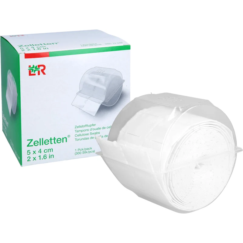 Lohmann & Rauscher Zelletten Tupfer gerollt unsteril 5 x 4 cm, 300 St. Tupfer