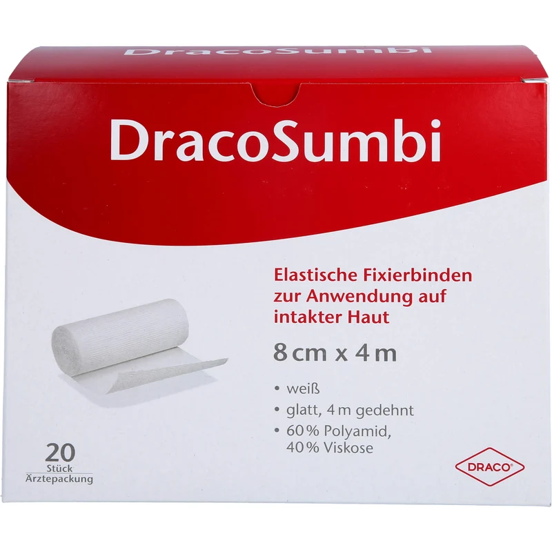 DracoSumbi elastische Fixierbinden 8 cm x 4 m, 20 St. Binde