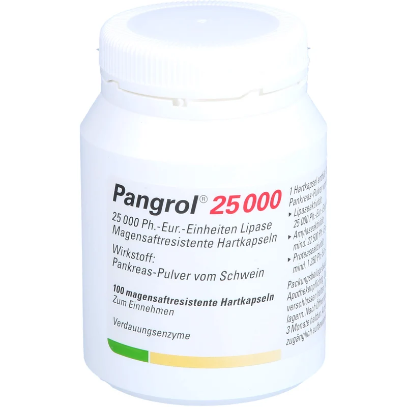 Pangrol 25 000, 25 000 Ph.-Eur.-Einheiten Lipase Magensaftresistente Hartkapseln, 100 St. Kapseln
