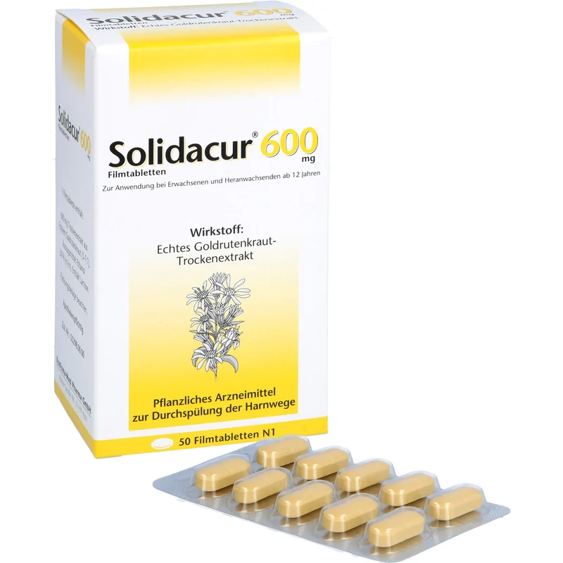 Solidacur 600 mg Filmtabletten zur Durchspülung der Harnwege, 50 St. Tabletten