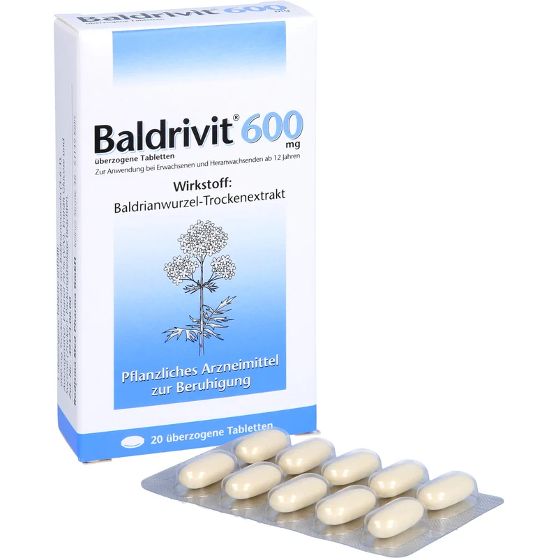 Baldrivit 600 mg Tabletten zur Beruhigung, 20 St. Tabletten