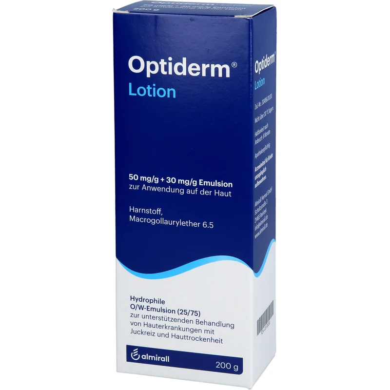 Optiderm Lotion bei Hauterkrankungen mit Juckreiz und Hauttrockenheit, 200 g Lösung