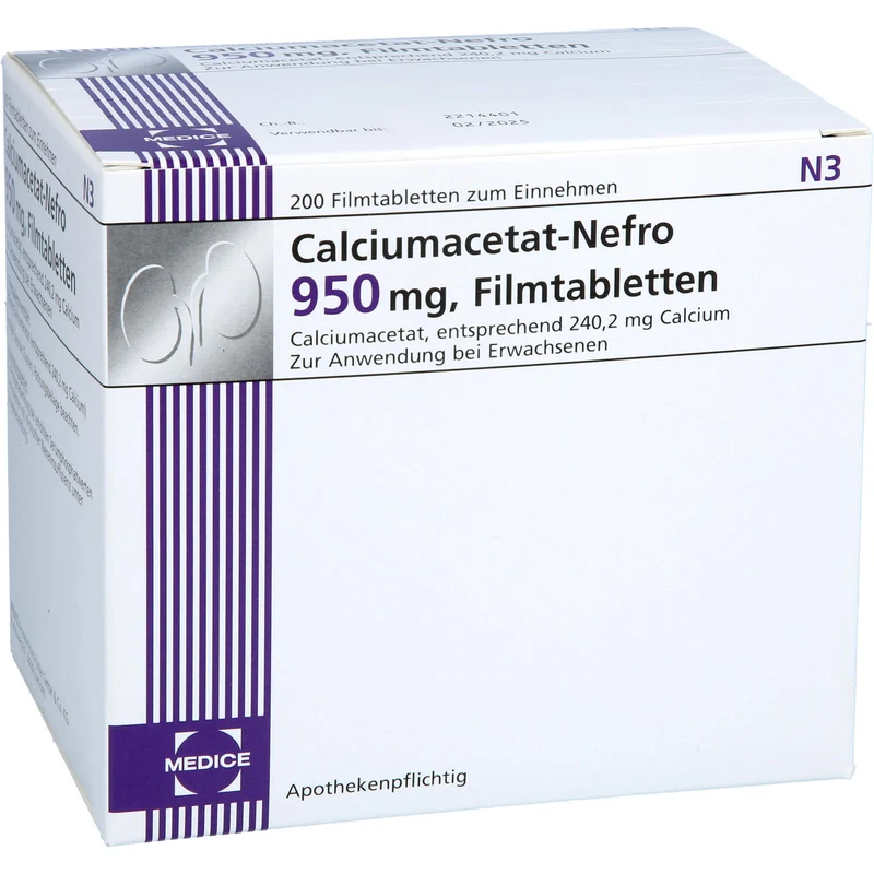 Calciumacetat-Nefro 950 mg, Filmtabletten, 200 St. Tabletten