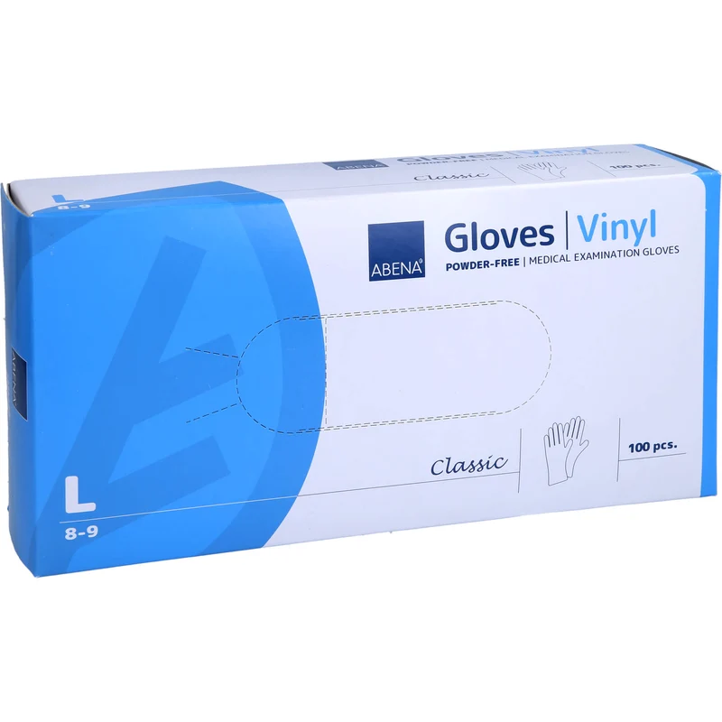 ABENA Classic Vinylhandschuhe puderfrei Größe L, 100 St. Handschuhe