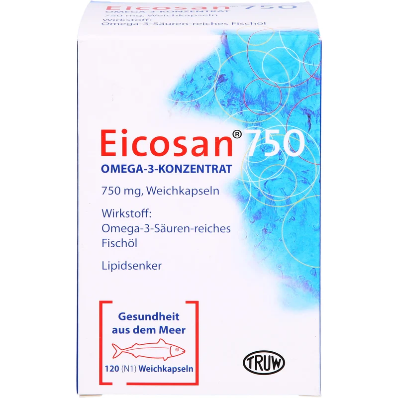Eicosan 750 Omega-3-Konzentrat Weichkapseln Lipidsenker, 120 St. Kapseln