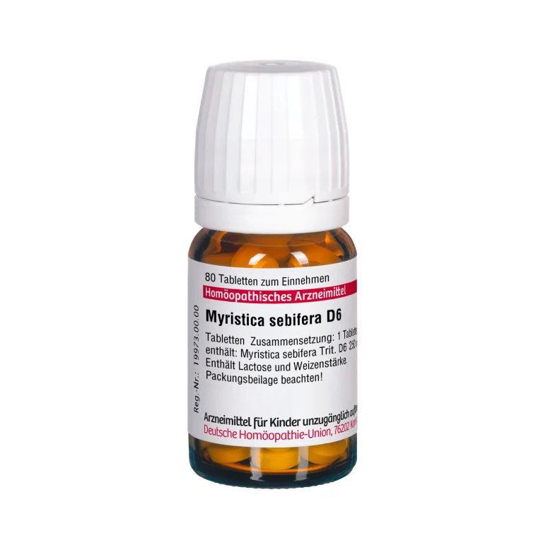 Myristica sebifera D6 DHU Tabletten, 80 St. Tabletten