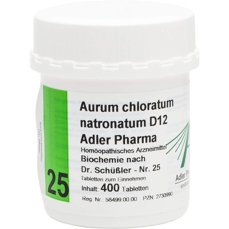 Adler Pharma Aurum chloratum natronatum D12 Biochemie nach Dr. Schüßler Nr. 25 Tabletten, 400 St. Tabletten