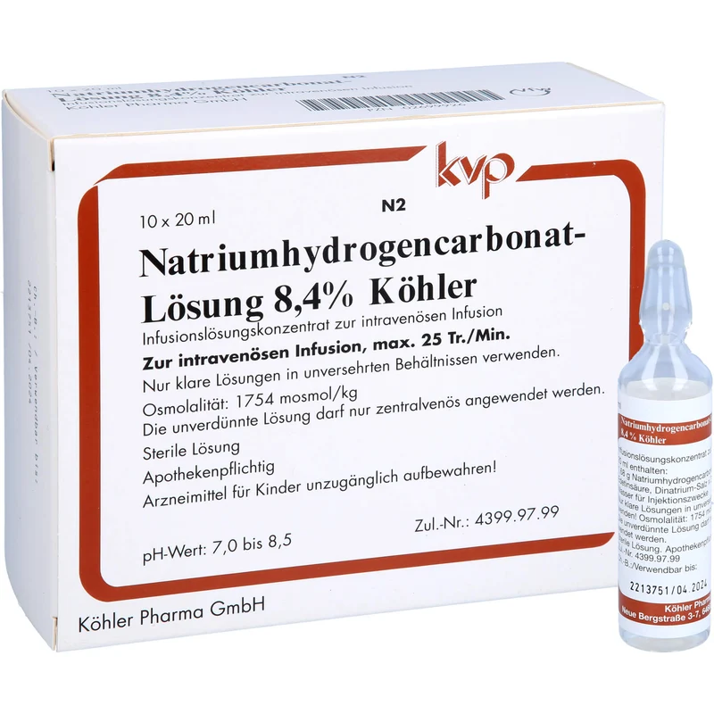 Natriumhydrogencarbonat-Lösung 8,4 % Köhler Ampullen, 10X20 ml INF