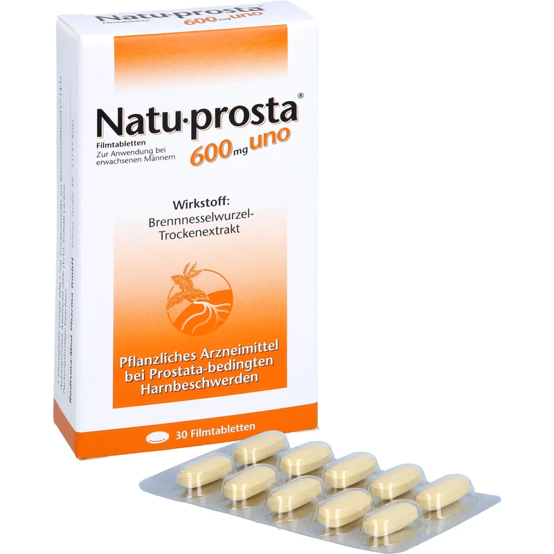 Natu-prosta 600 mg uno Filmtabletten bei Prostata-Erkrankungen, 30 St. Tabletten