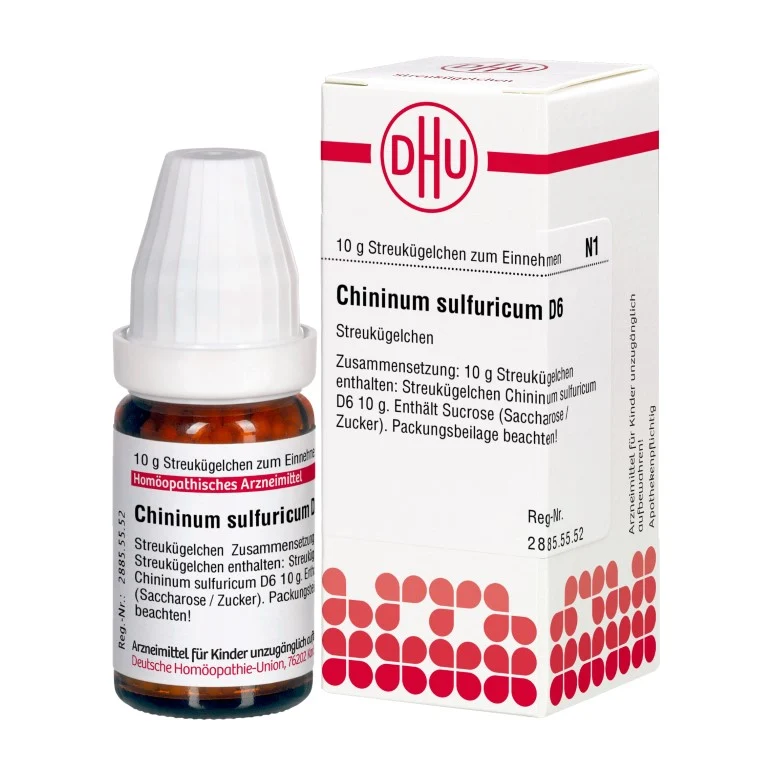 Chininum sulfuricum D6 DHU Globuli, 10 g Globuli