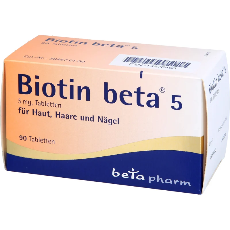 Betapharm Biotin 5 mg Tabletten für Haut, Haare und Nägel, 90 St. Tabletten