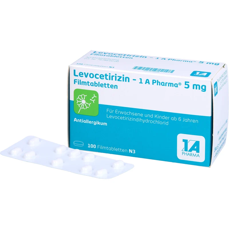 1 A Pharma Levocetirizin 5 mg Filmtabletten bei Allergien, 100 St. Tabletten