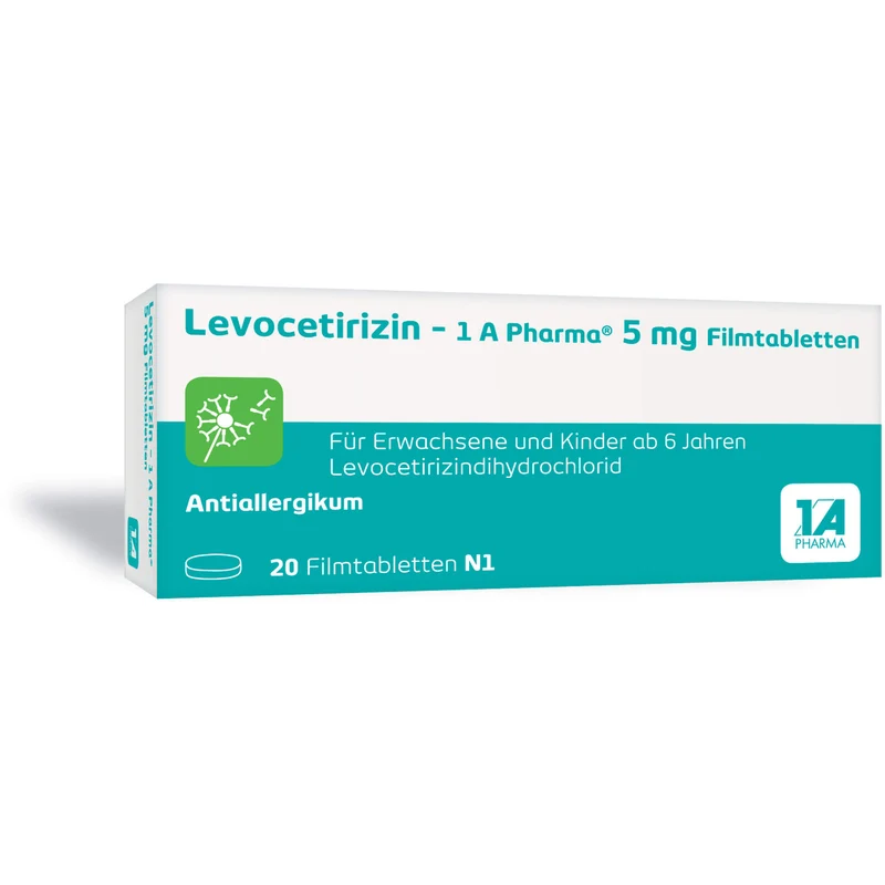 1 A Pharma Levocetirizin 5 mg Filmtabletten bei Allergien, 20 St. Tabletten