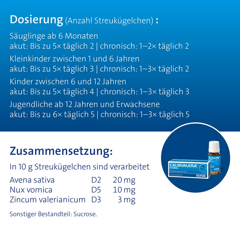 Calmvalera Globuli bei Überreizung und Nervosität, 7.5 g Globuli