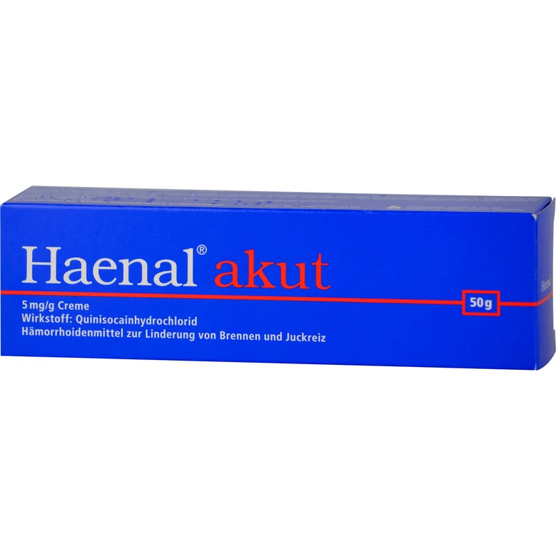 Haenal akut Creme Hämorrhoidenmittel zur Linderung von Brennen und Juckreiz, 50 g Creme