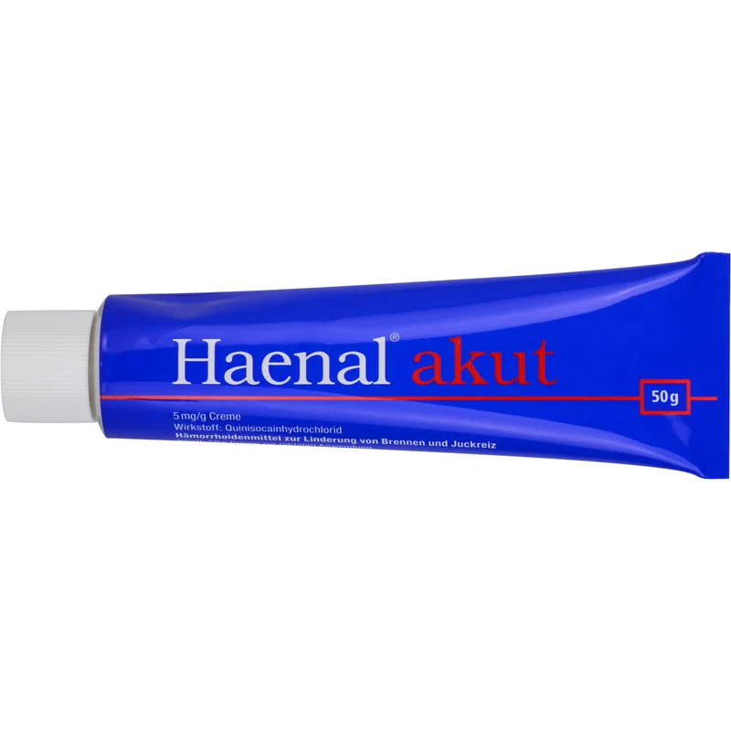 Haenal akut Creme Hämorrhoidenmittel zur Linderung von Brennen und Juckreiz, 50 g Creme