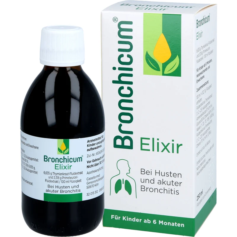 Bronchicum Elixir bei Husten und akuter Bronchitis, 250 ml Lösung